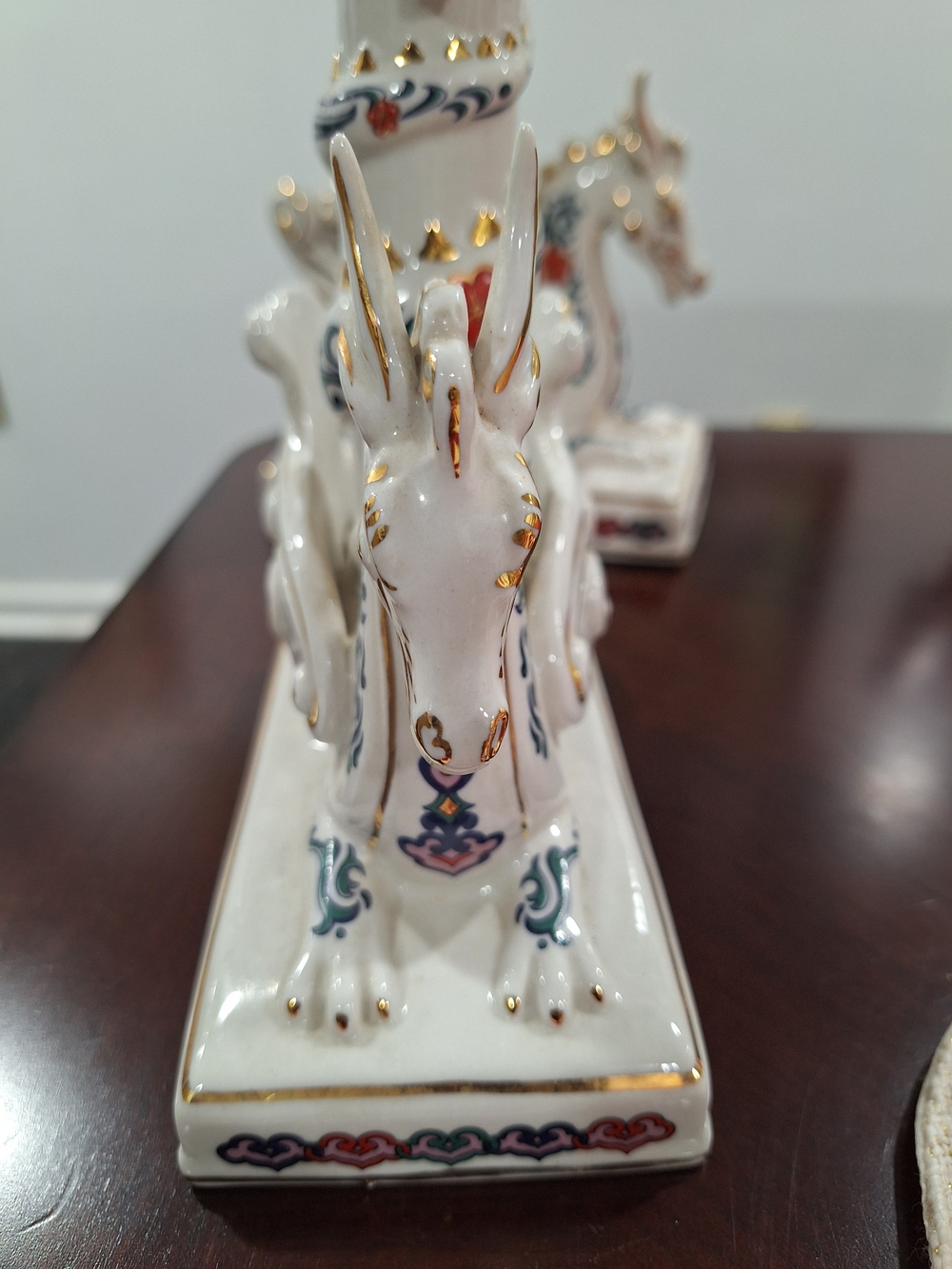 Imperial Dragons Of Heaven And Earth Porcelain Pair Of Candle Holders. - Picture 5 of 12